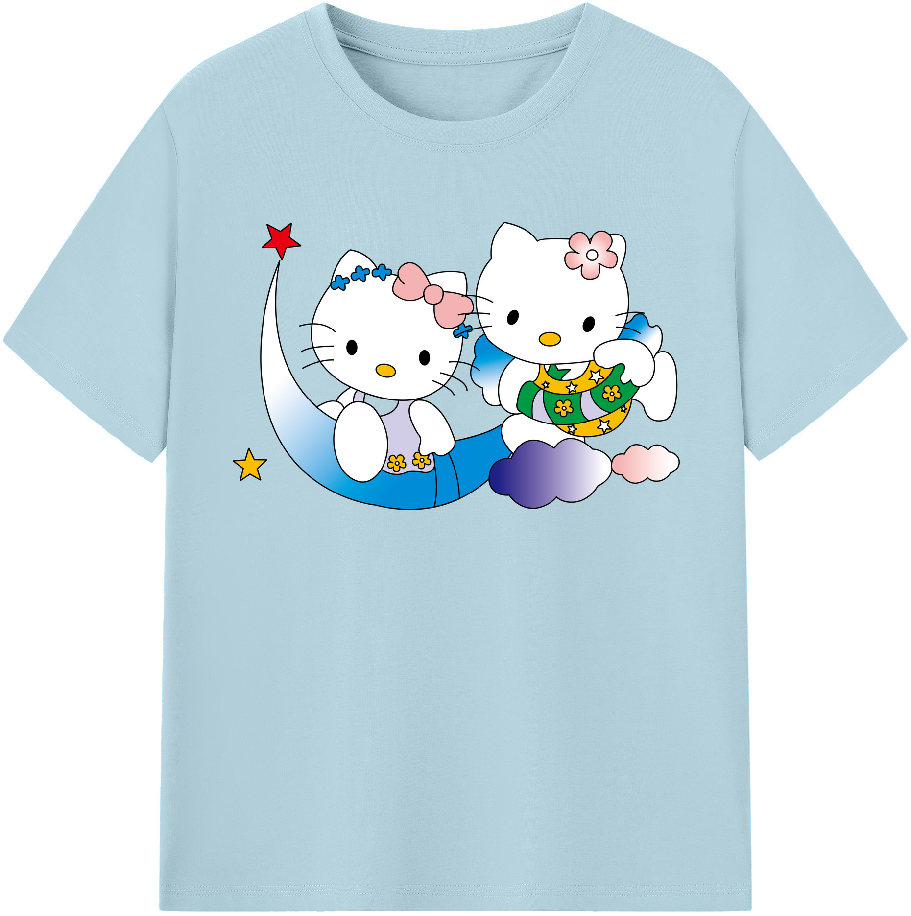 （画像用） Hello Kitty ハローキティ 綿100％半袖Tシャツ（フロントプリント）